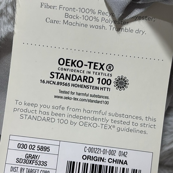 Cloud Island Gray Satin Edge Baby Blanket - Picture 4 of 10